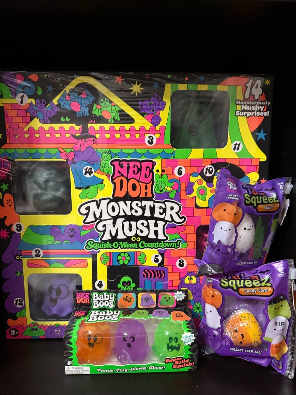 Monster Mush Squish-O-Ween Countdown+ Baby boos and 2 taba squish